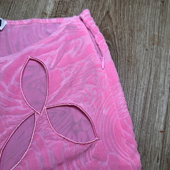 I. AM. GIA Amina Burnout Velvet Sheer Cut Out Pants Womens Size S Straight Leg - Picture 4 of 7